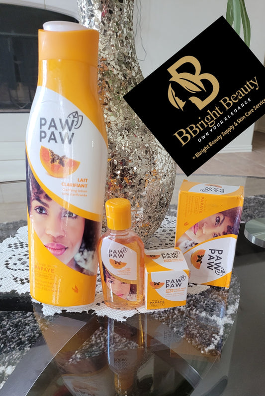Pawpaw Lait Clarifiant Lightening Body Lotion 500ml Set(Lotion,oil,Face Cream, Soap)