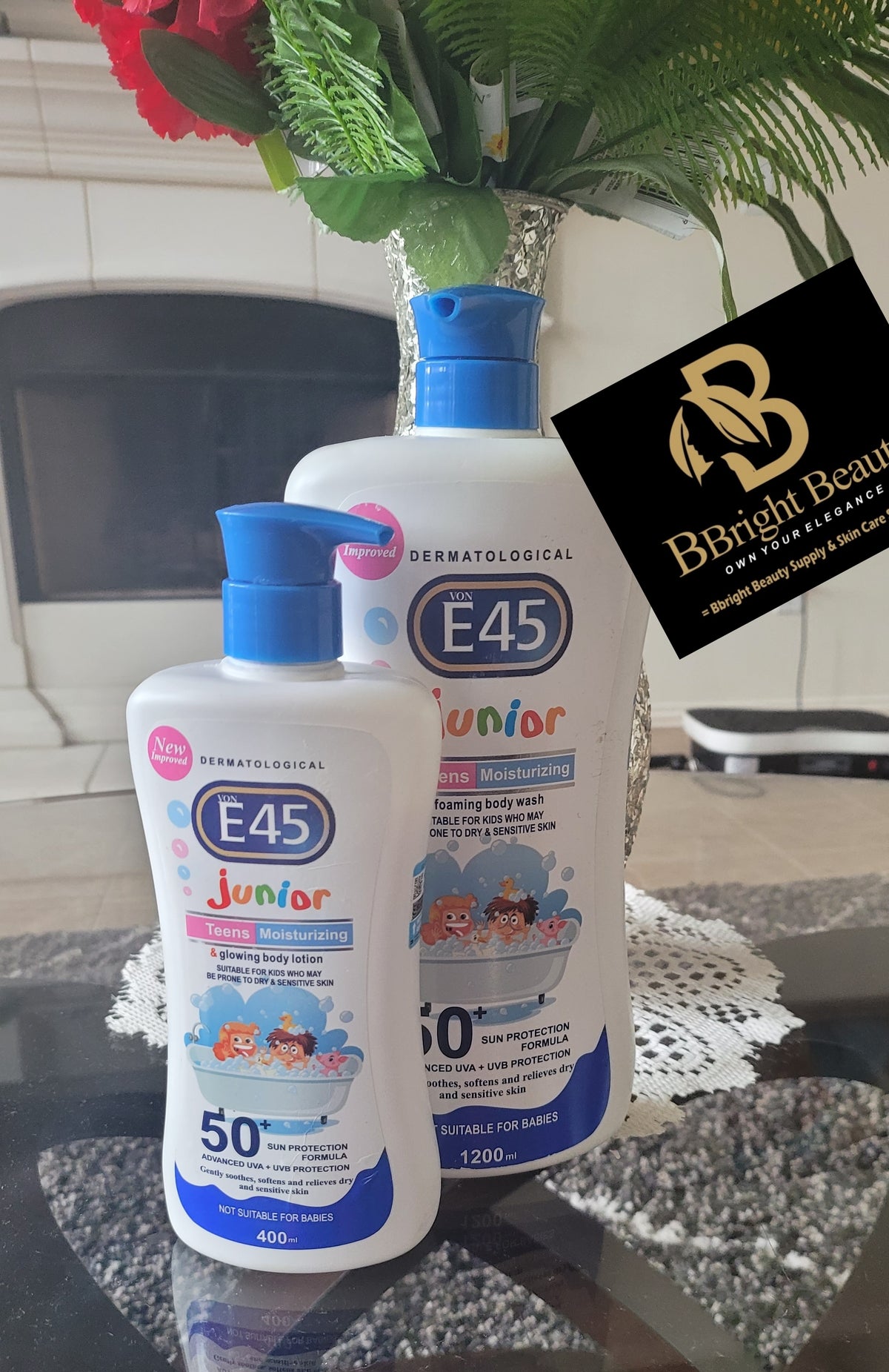 E45 Junior Teens Moisturizing and Glowing Lotion 400ml+Shower Bath 1200ml