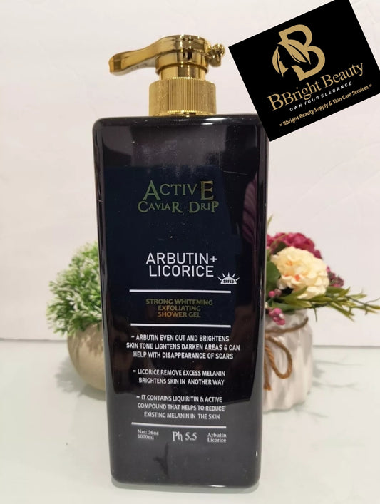 Active Caviar Drip Arbutin+Licorice Strong  Exfoliating Shower Gel 1000ml