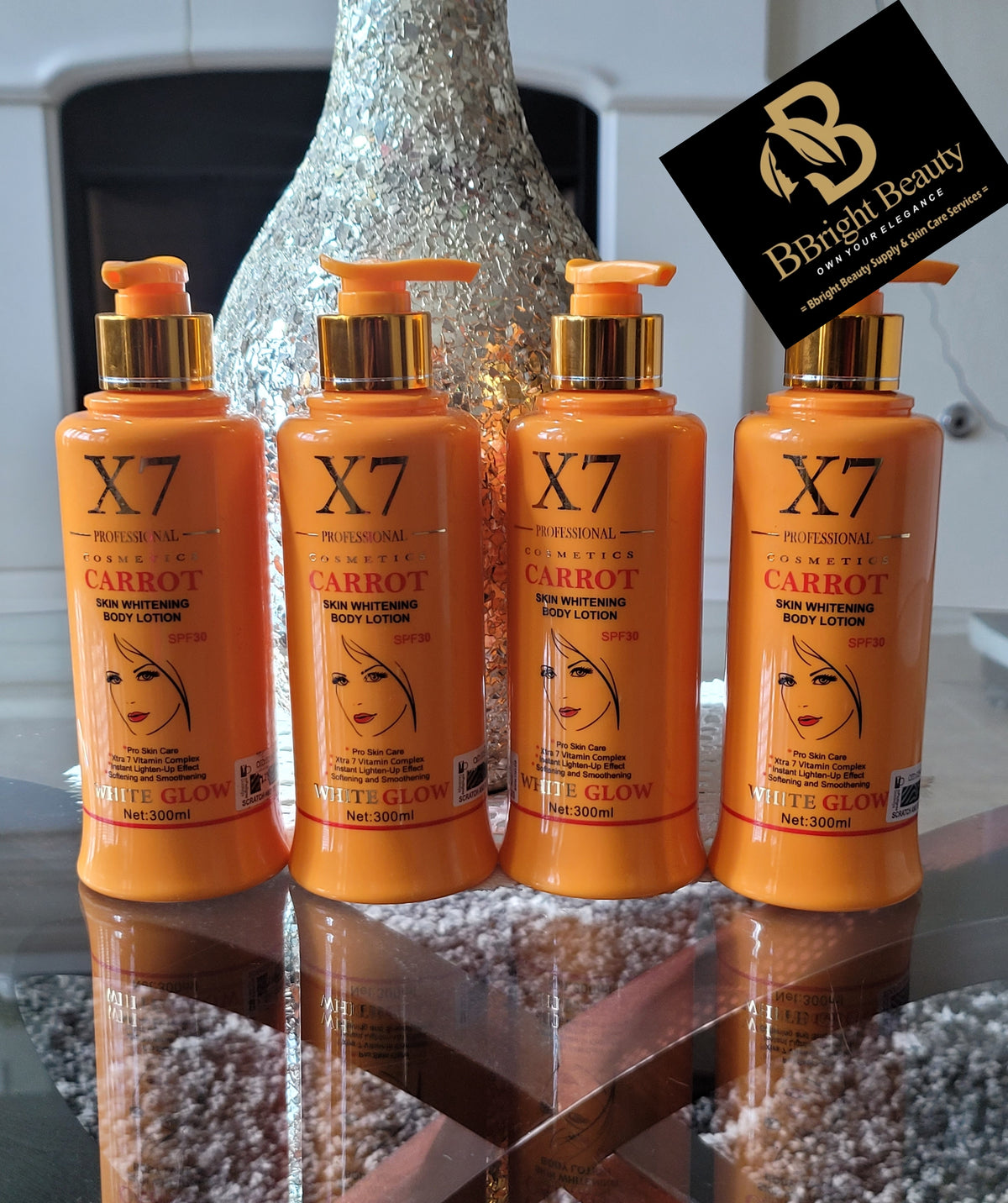 X7 Professional Cosmetic Carrot Skin Brightening Lotion 300ml(Price is for one)