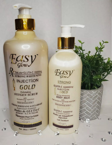 Easy Glow Strong Gluta C injection strong whitening lotion 500ml plus The Shower Gel 1000ml