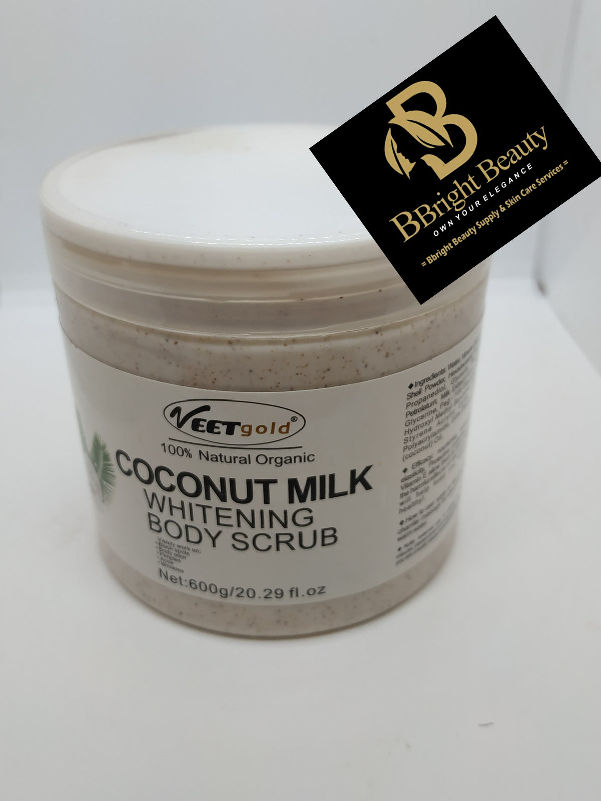 Veet gold 100% Natural Organic Coconut Brightening Body Scrub 600g