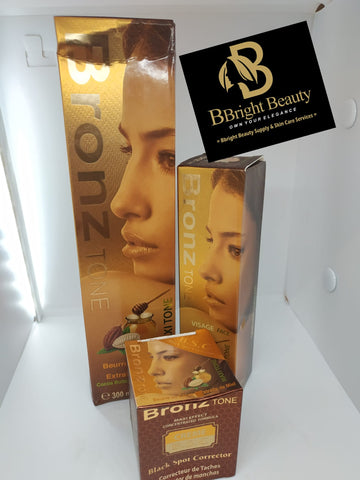Bronze Maxitone lotion set(Lotion 300ml,oil 90ml,Spot corrector face cream)
