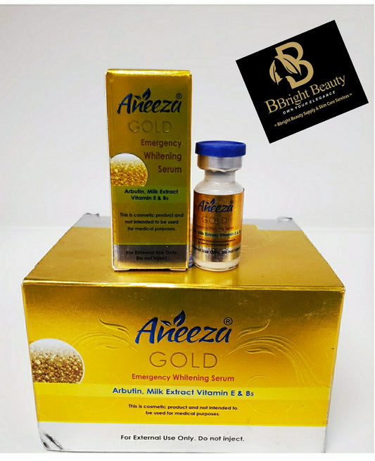 Aneeza Gold Emergency Whitening Serum with Vitamin E,Arbutin &Milk Extract