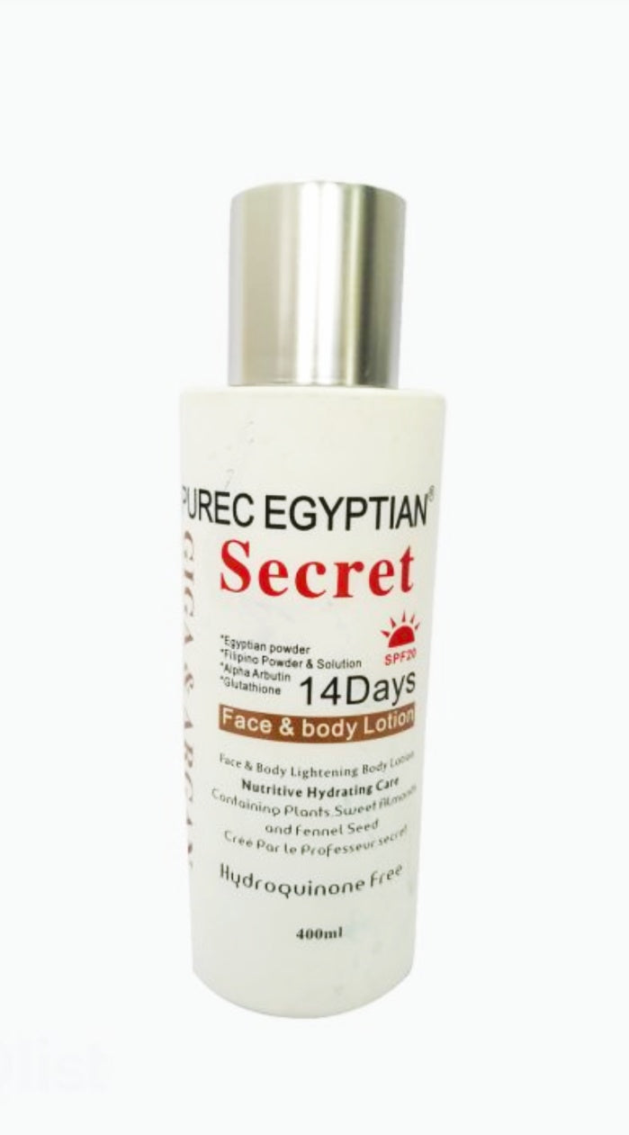 Purec Egyptian secret  with giga and argan body and face lotion 400ml