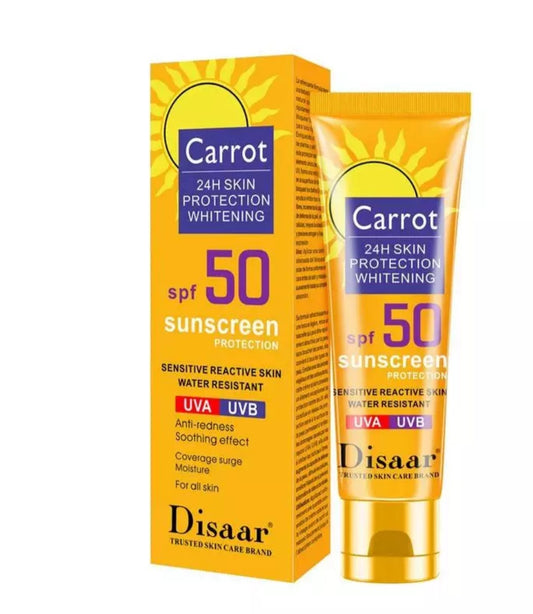 SPF 50 Carrot Sunscreen protection Face Skin Care 50g