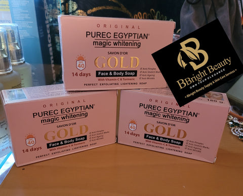 Pure Egyptian Magic Whitening Gold with Vitamin C& Tumeric Face and Body Soap 160g(1pc only)