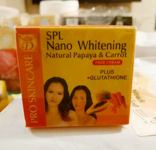 Nano Whitening Natural Papaya&Carrot Plus Glutathione Face Cream 15g