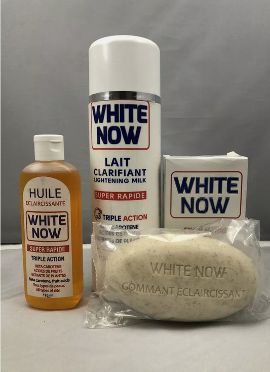 White Now Lightening Lotion Super Rapide Triple Action 500ml set(Lotion,oil,soap)