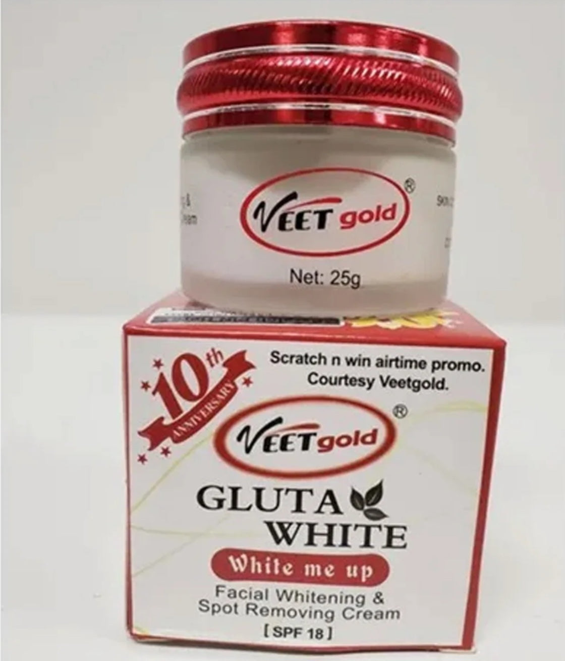 VEET GOLD GLUTA WHITE FACIAL BRIGHTENING & SPOT REMOVING CREAM (SPF 18)